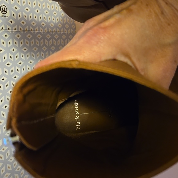 Black Suede Studio Laura Boots in Cognac - Picture 10 of 11